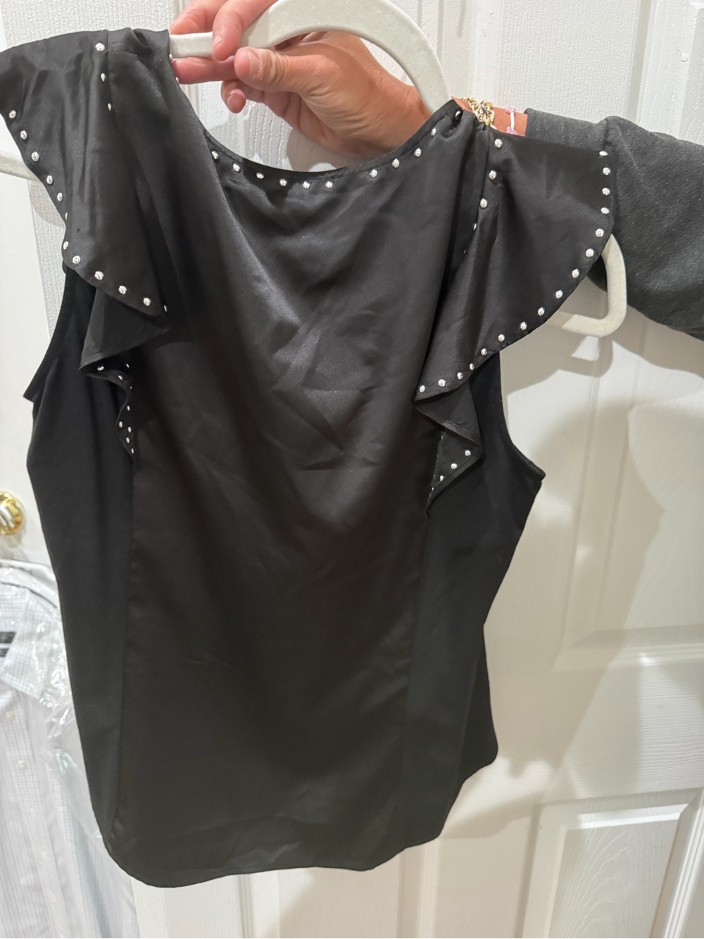 Generation Love Black V-Neck Stud & Ruffle Camisole - Picture 6 of 6